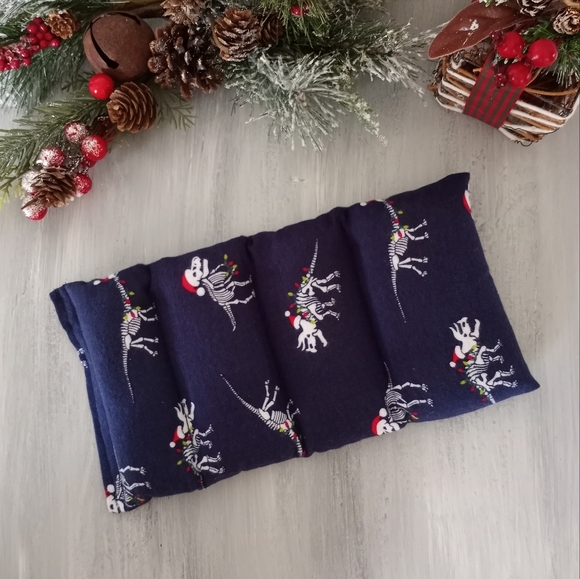 Microwavable Heating Pad Dinosaur Santa Skeletons #2 - Picture 1 of 7